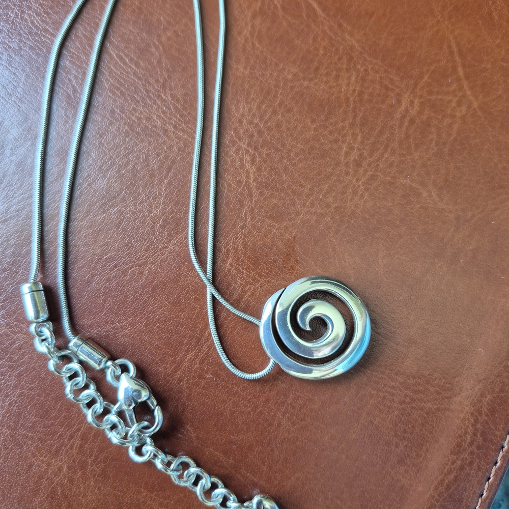 Brighton Silver Vortex Swirl Pendant Necklace